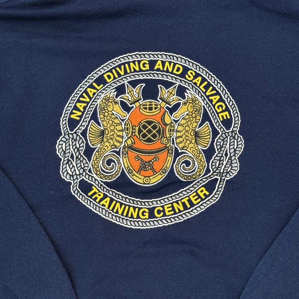 Soffe Mens Navy Blue NDSTC Naval Diving and Salvage Training Center Hoodie Large - Picture 3 of 8